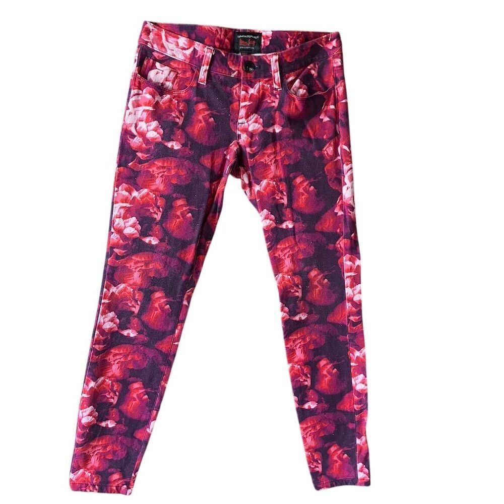 Banana Republic Women's Floral Skinny Ankle Pants Multicolor Size 0